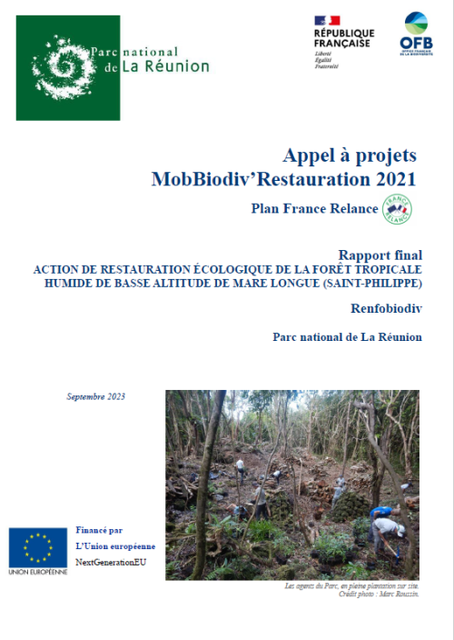 Rapport final Renfobiodiv 2023 - Action de restauration écologique de la forêt de Mare Longue