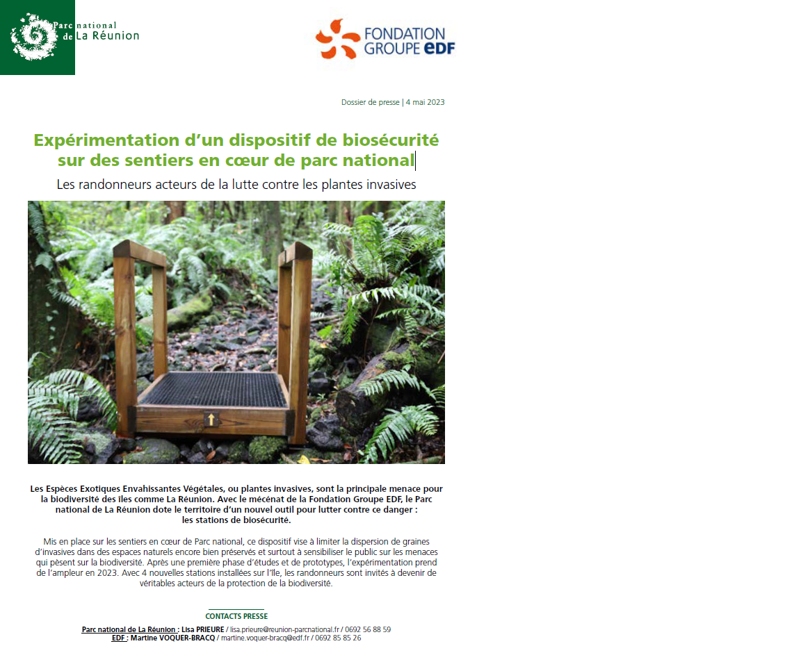 Inauguration projet "biosécurité sentiers"